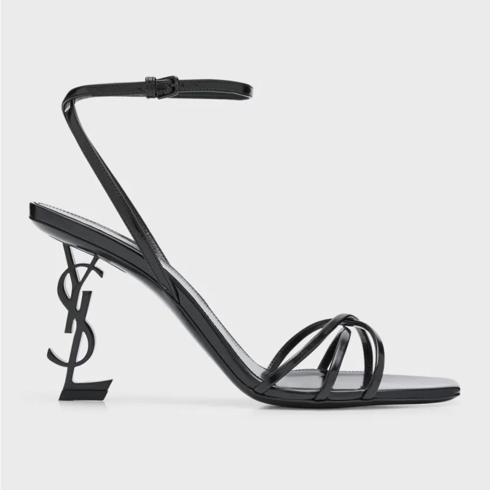 Saint Laurent Black Heels with Iconic YSL Logo